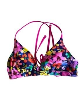 NWT Cupshe Floral Triangle Bikini Top in Multicolor Size M